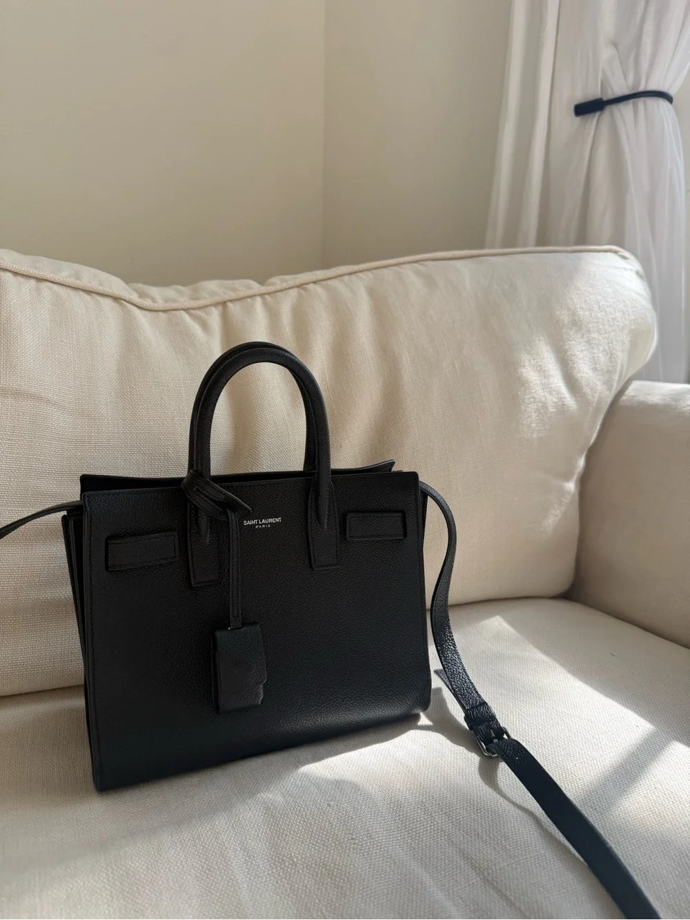 Saint Laurent Sac De Jour Baby Top Handle Bag In Grained Leather